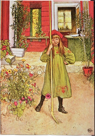 Krattning by Carl Larsson